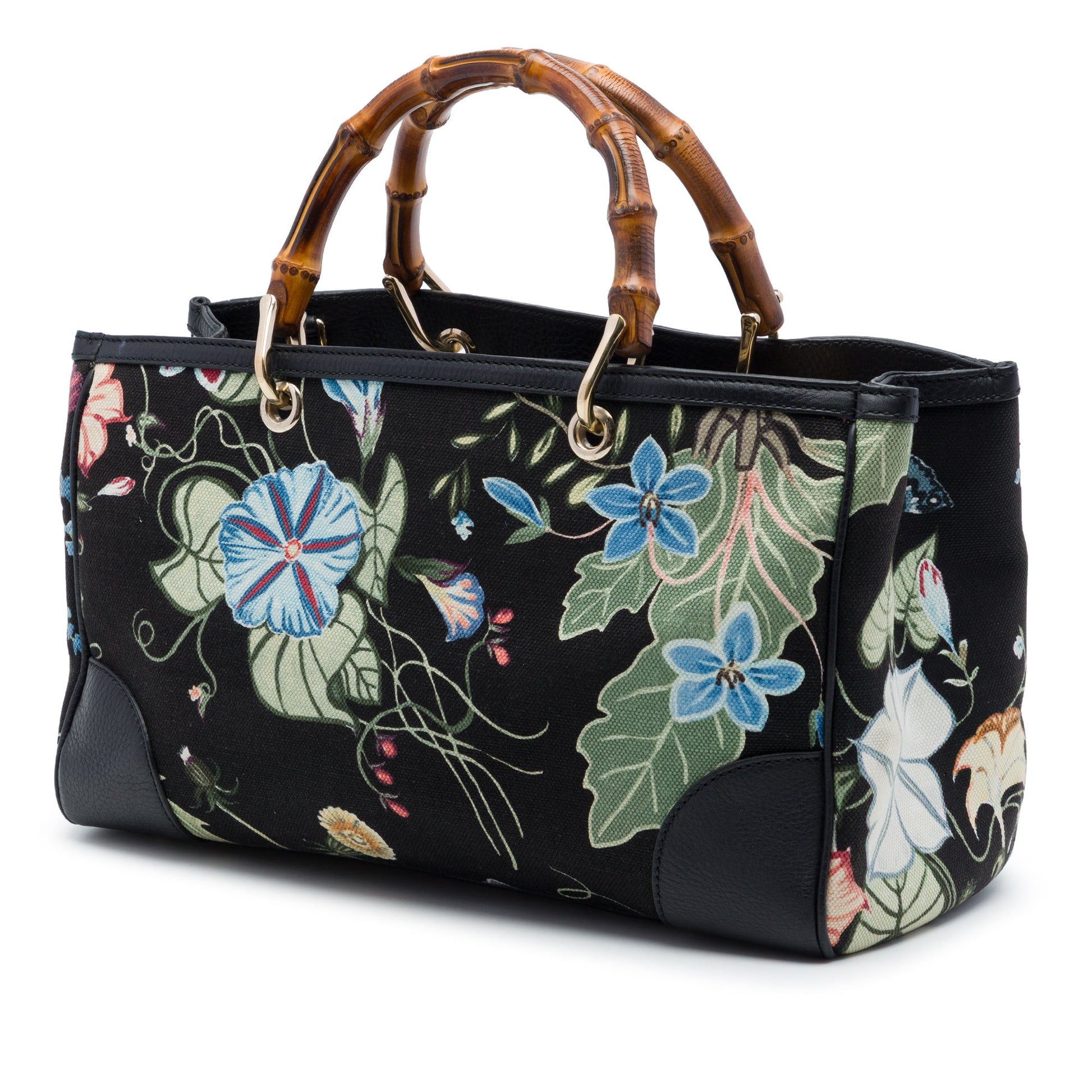 Gucci Medium Canvas Flora Knight Bamboo Shopper Satchel