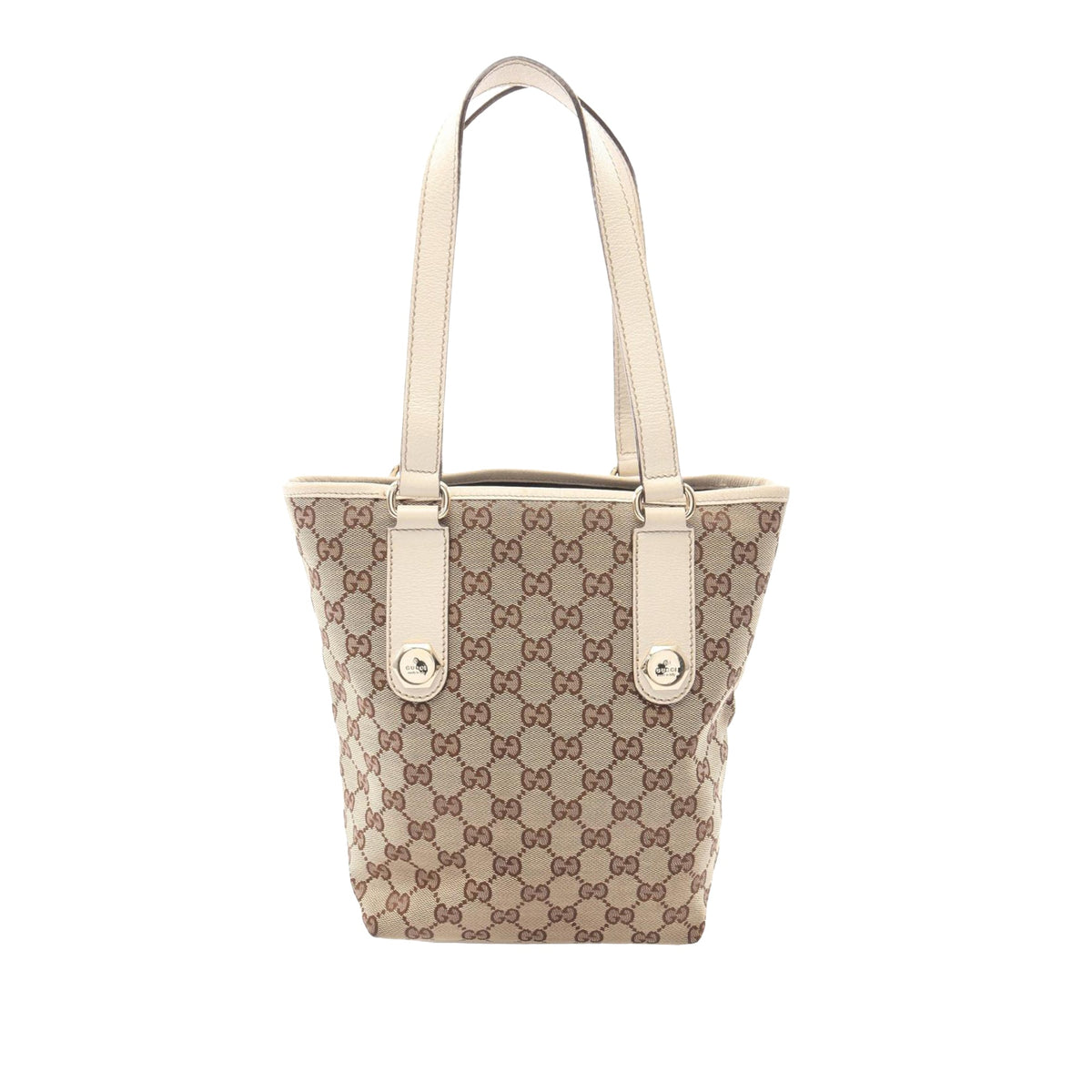 Gucci GG Canvas Charmy Tote — Beige