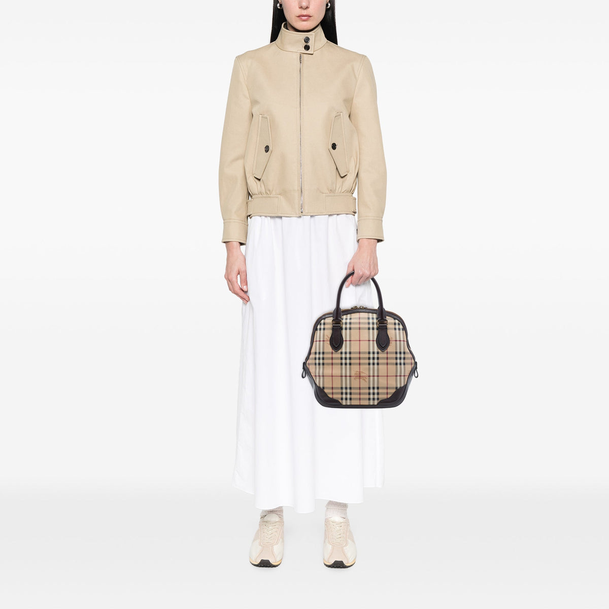 Burberry Medium Haymarket Check Coated Canvas Orchard Bowling Bag