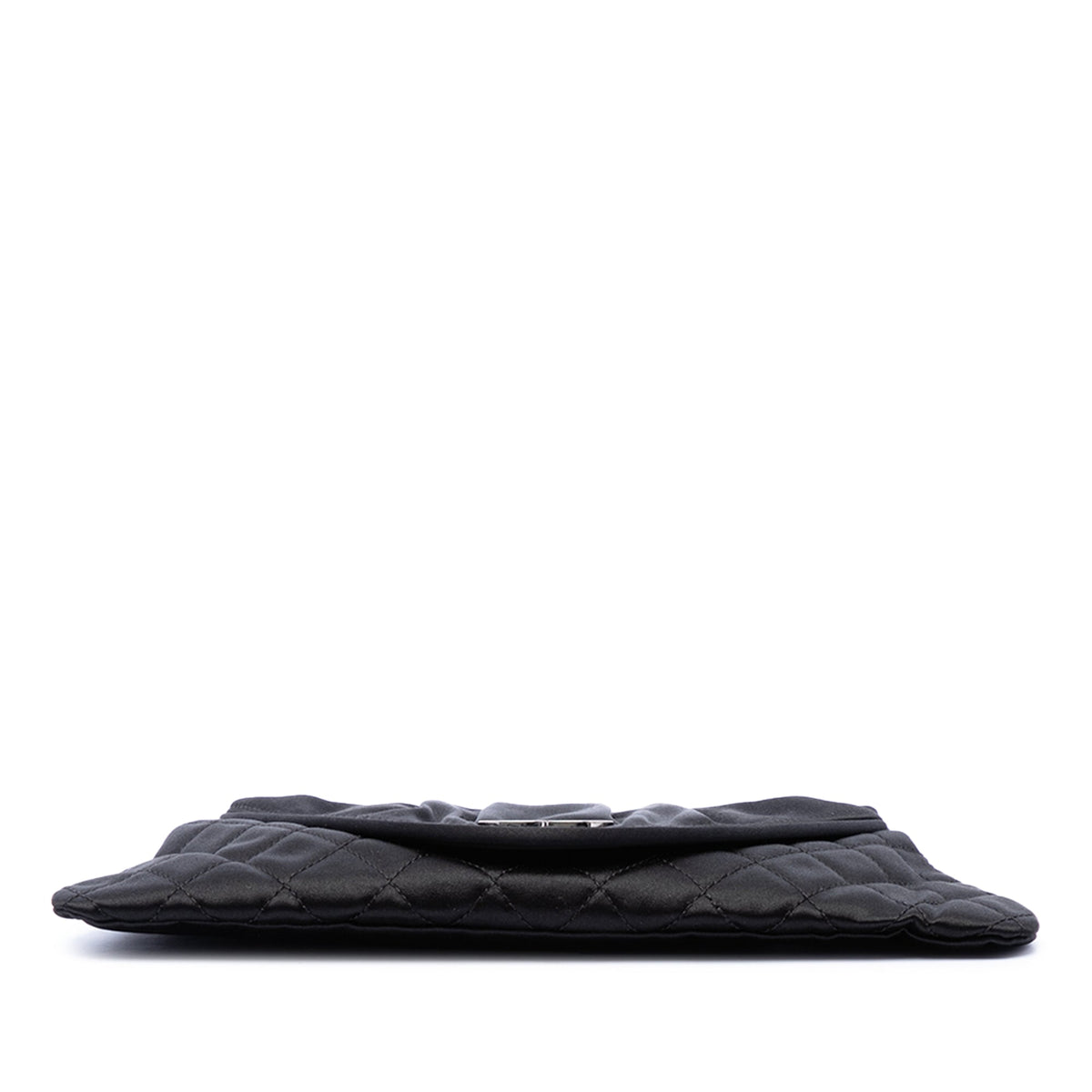 Chanel Small CC Quilted Satin Half Moon Clutch — Black