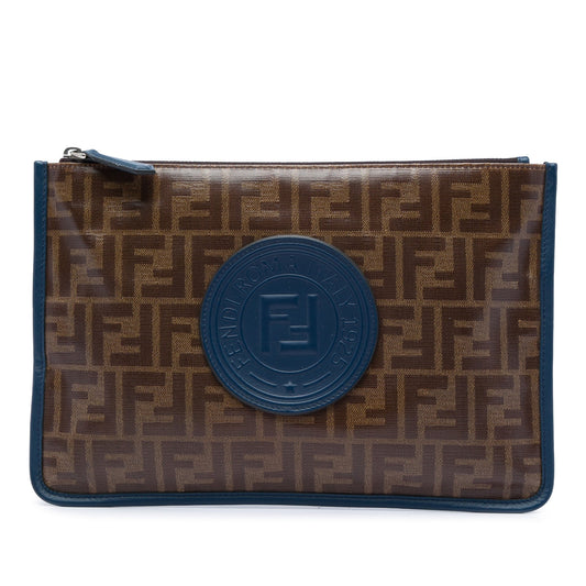 Fendi Zucca Coated Canvas Clutch