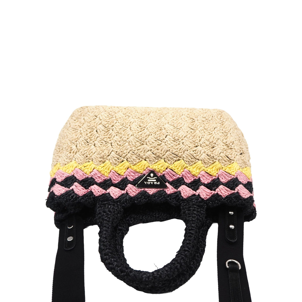 Prada Raffia Satchel — Beige