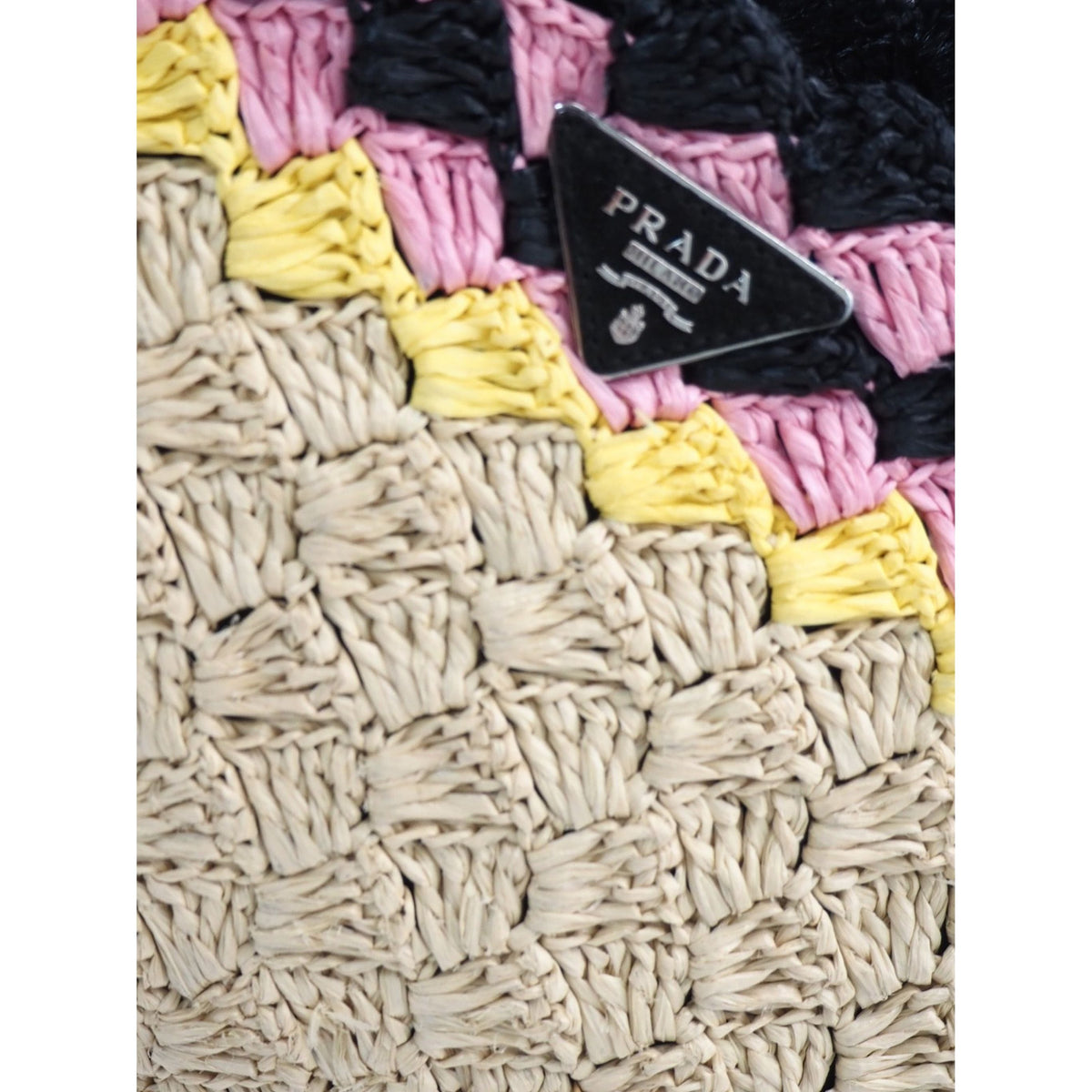 Prada Raffia Satchel — Beige