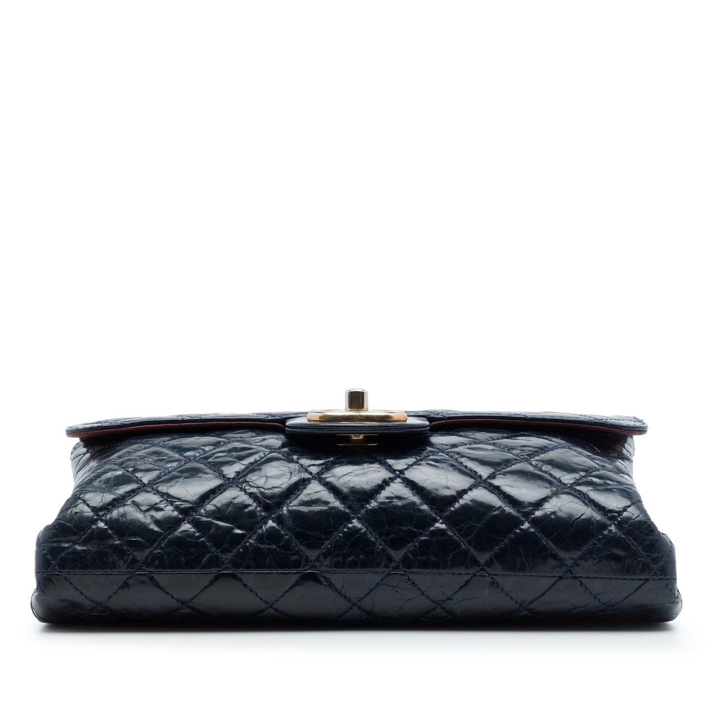 Chanel CC Quilted Crackled Glazed Calfskin Accordion Flap