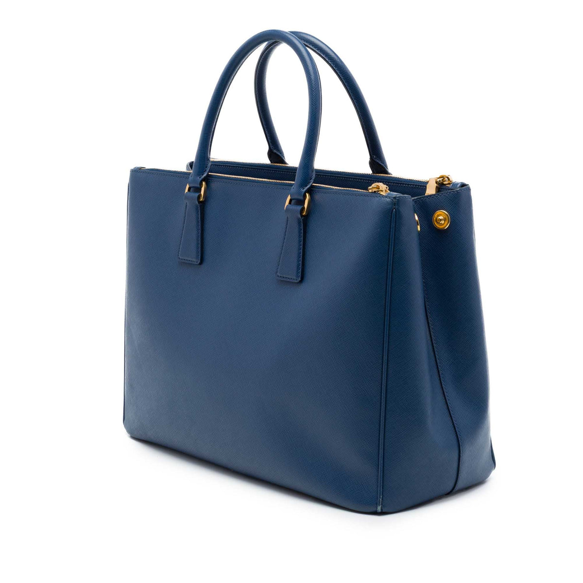 Prada Large Saffiano Lux Galleria Double Zip Tote — Blue