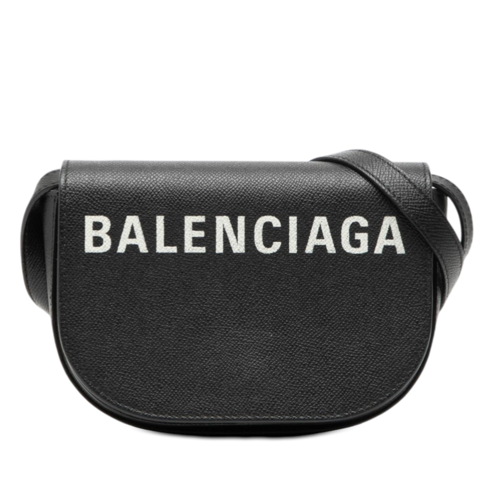Balenciaga Grained Calfskin Logo Ville Day Crossbody XS