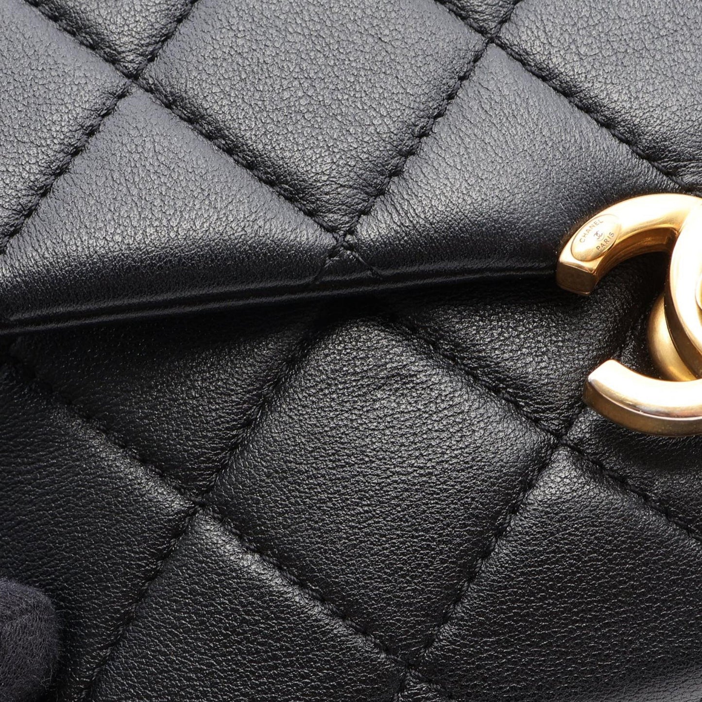 Chanel CC Quilted Lambskin Buckle Flap