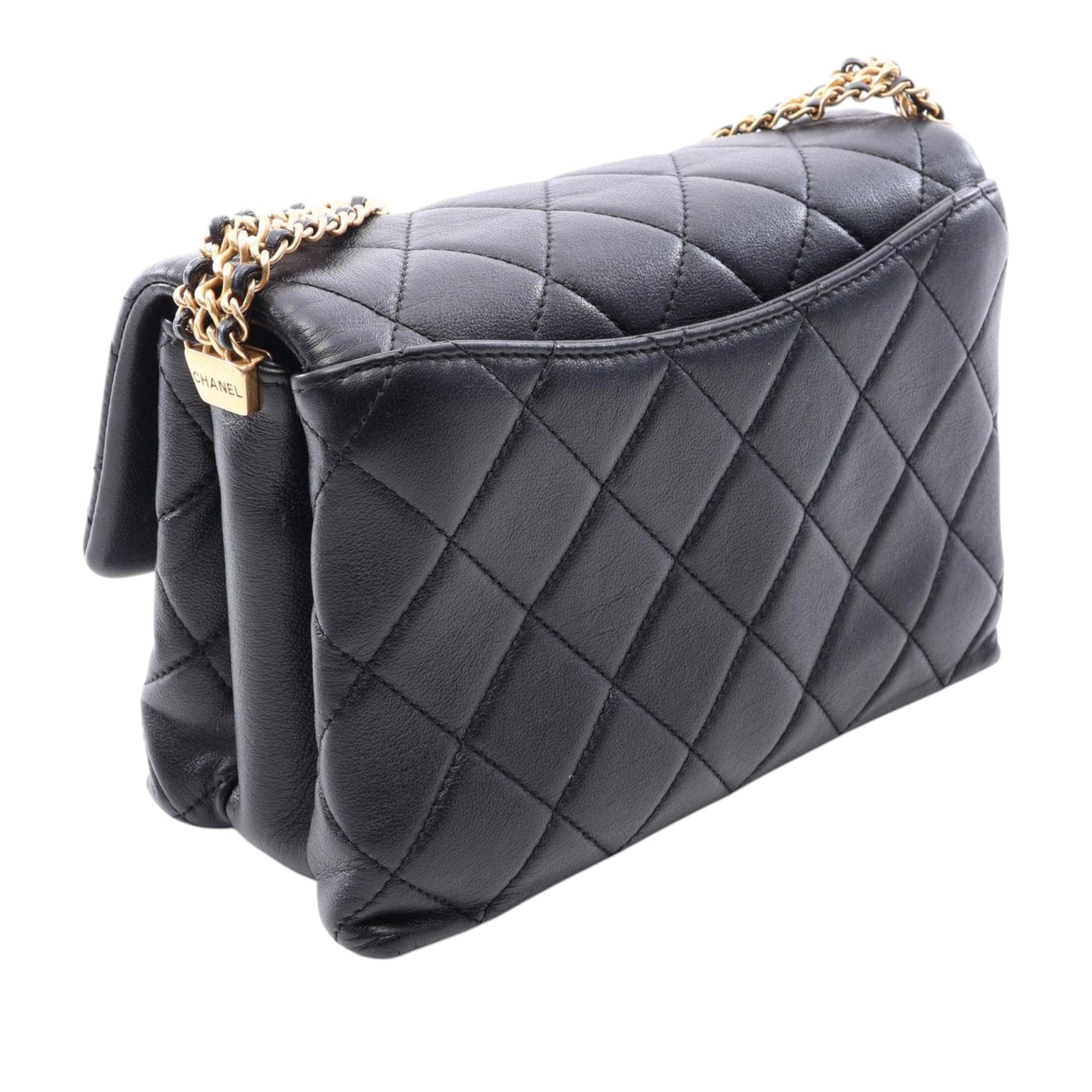 Chanel CC Quilted Lambskin Buckle Flap