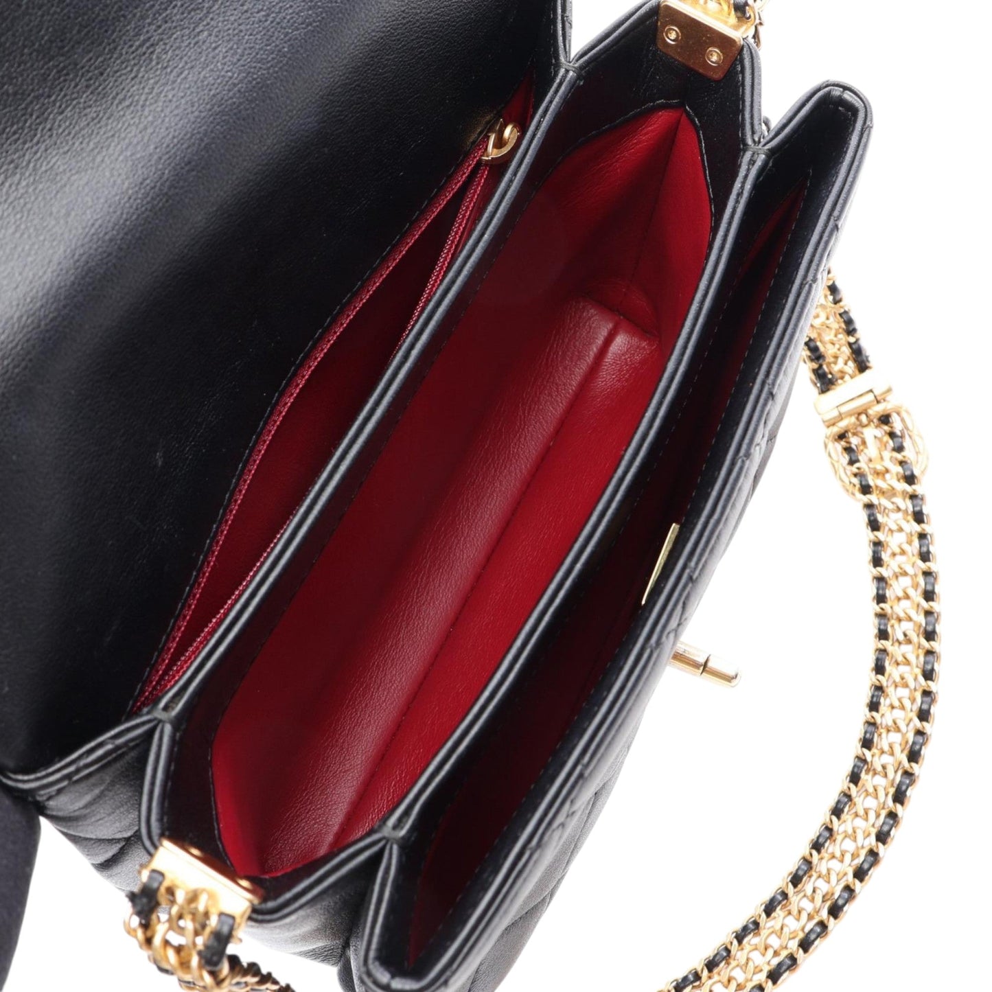 Chanel CC Quilted Lambskin Buckle Flap
