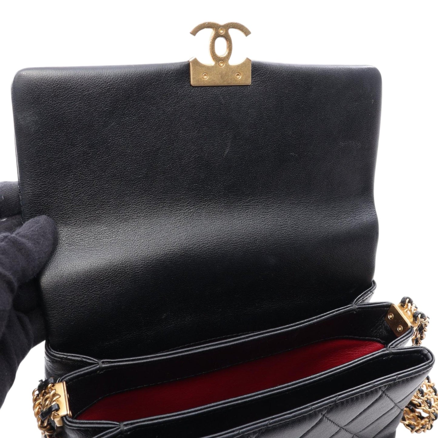 Chanel CC Quilted Lambskin Buckle Flap