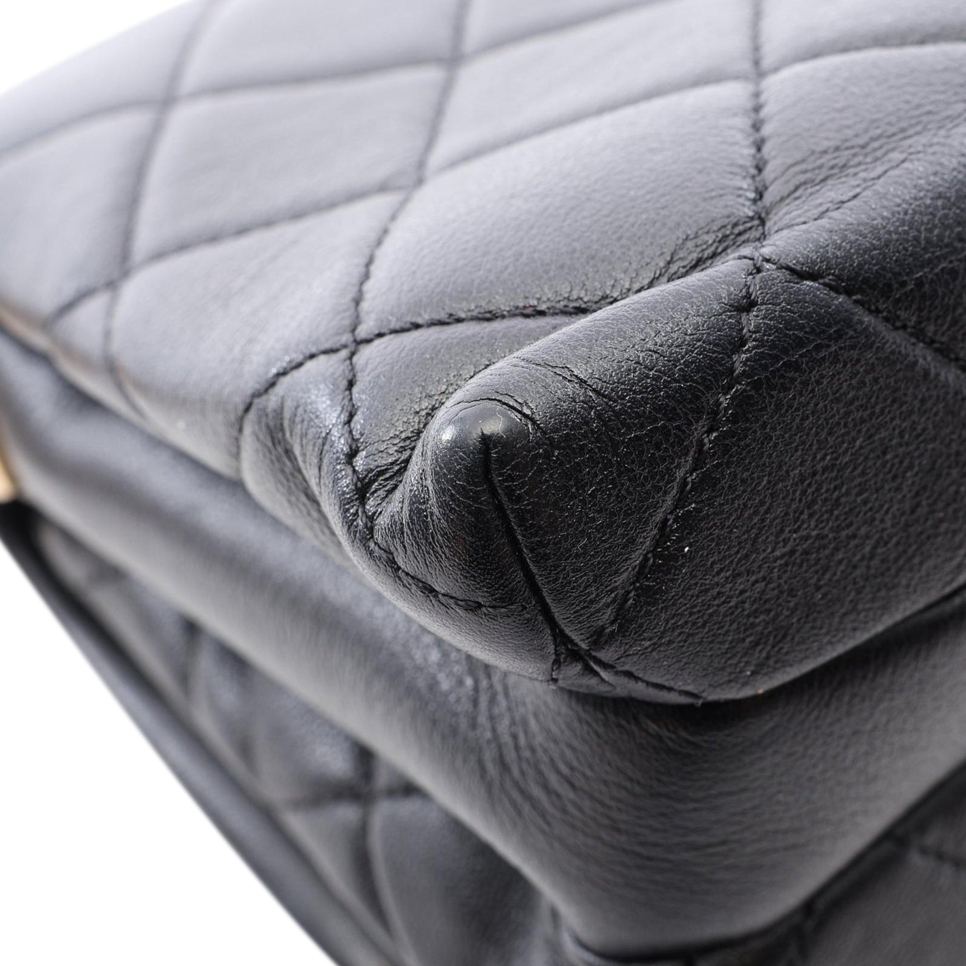 Chanel CC Quilted Lambskin Buckle Flap