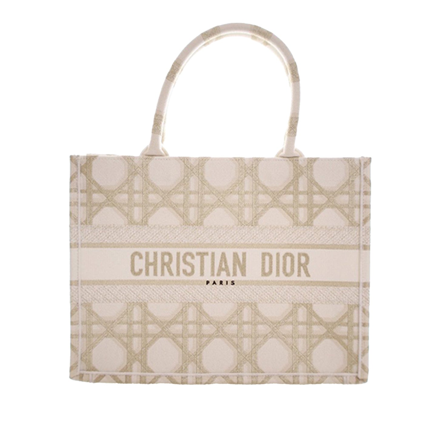 Dior Medium Embroidered Canvas Cannage Book Tote