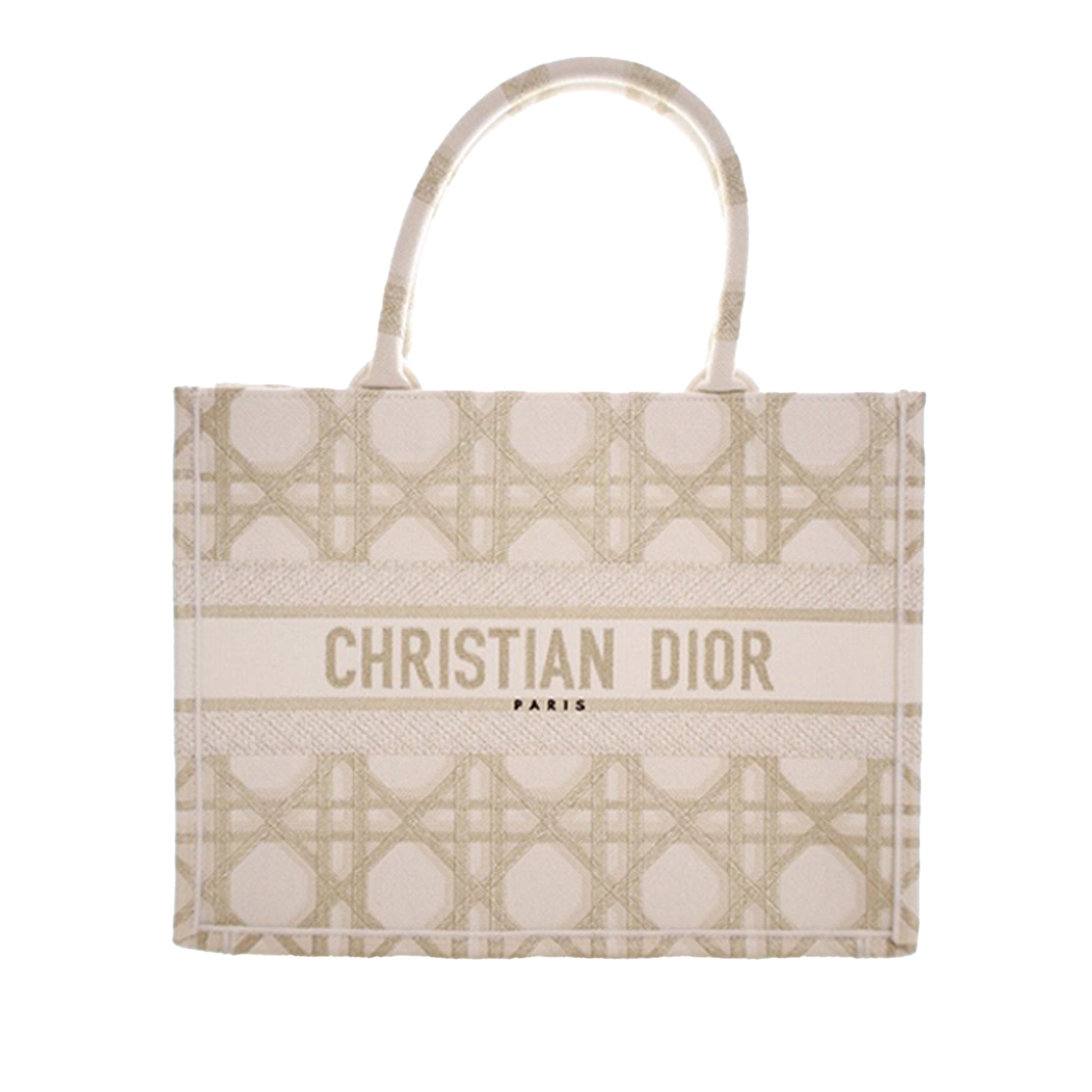 Dior Medium Embroidered Canvas Cannage Book Tote