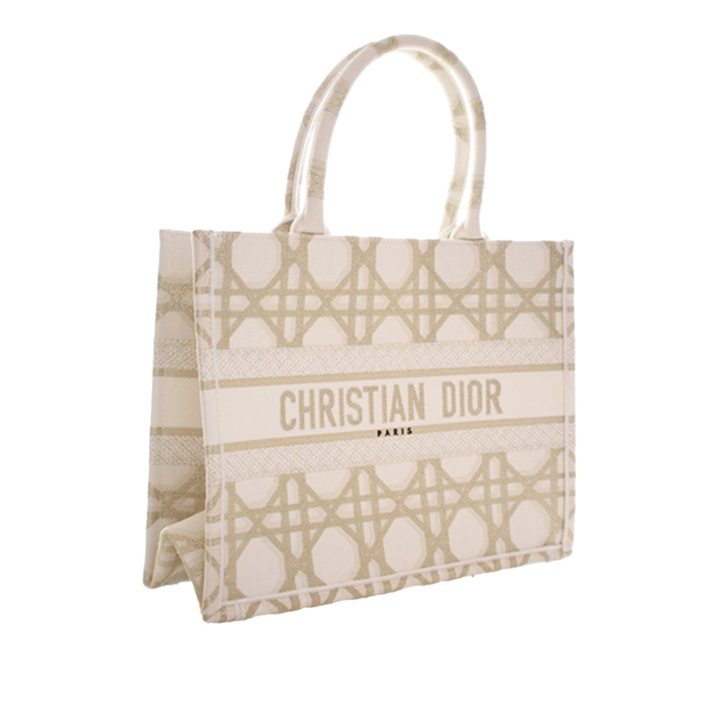 Dior Medium Embroidered Canvas Cannage Book Tote