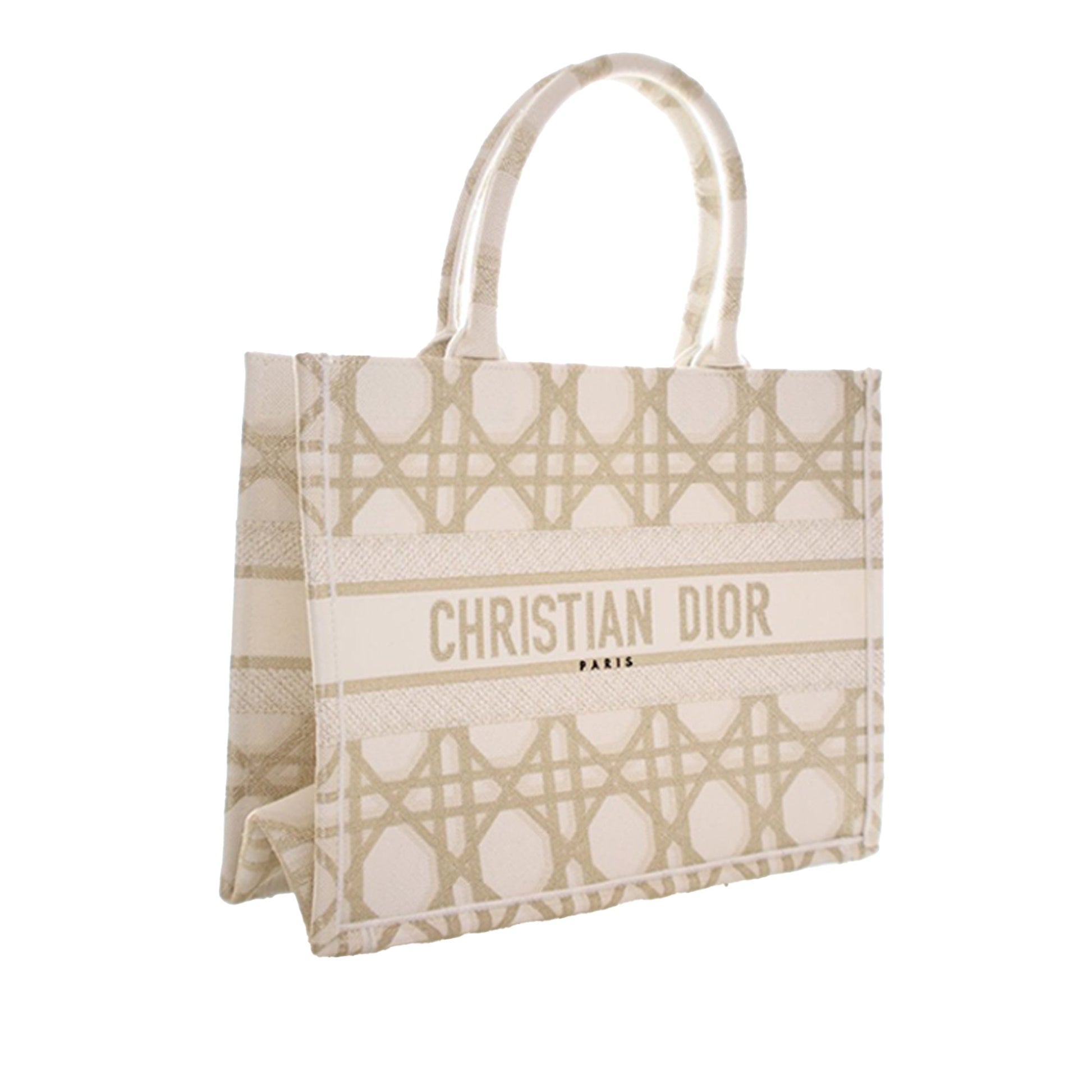 Dior Medium Embroidered Canvas Cannage Book Tote