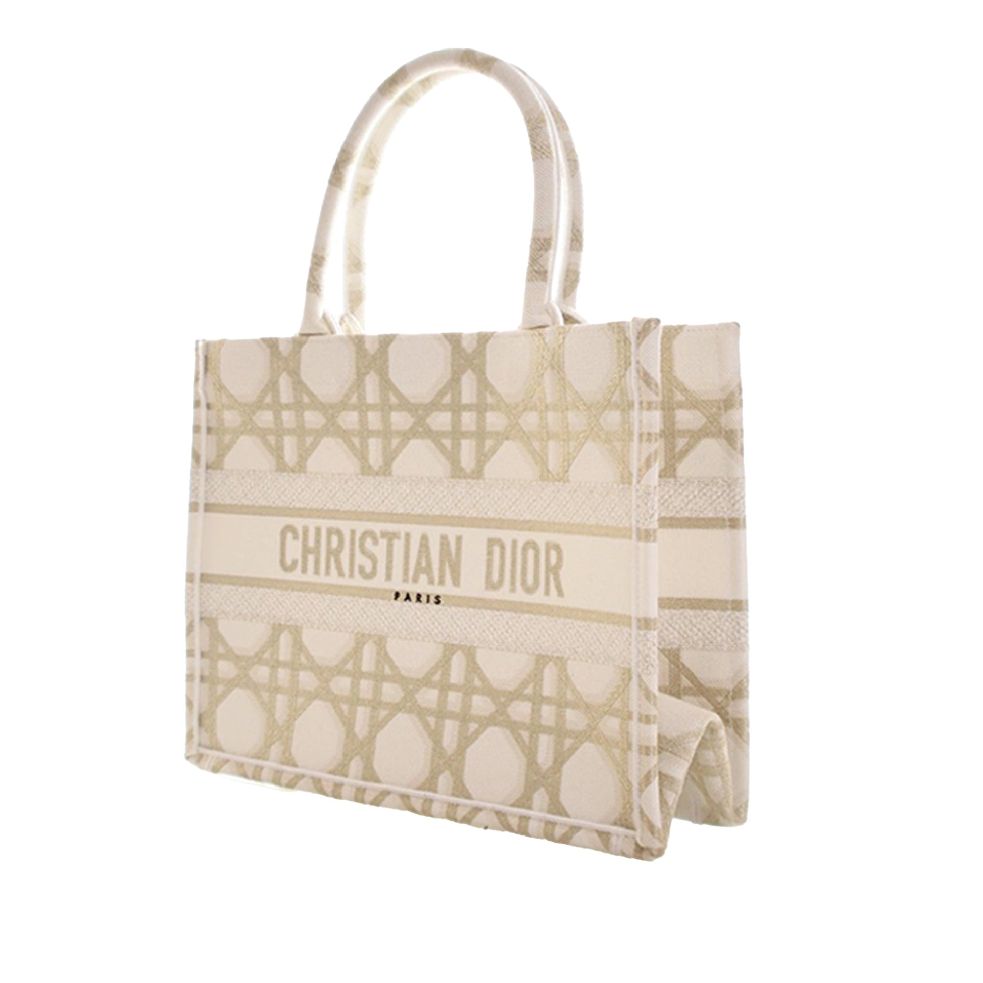 Dior Medium Embroidered Canvas Cannage Book Tote