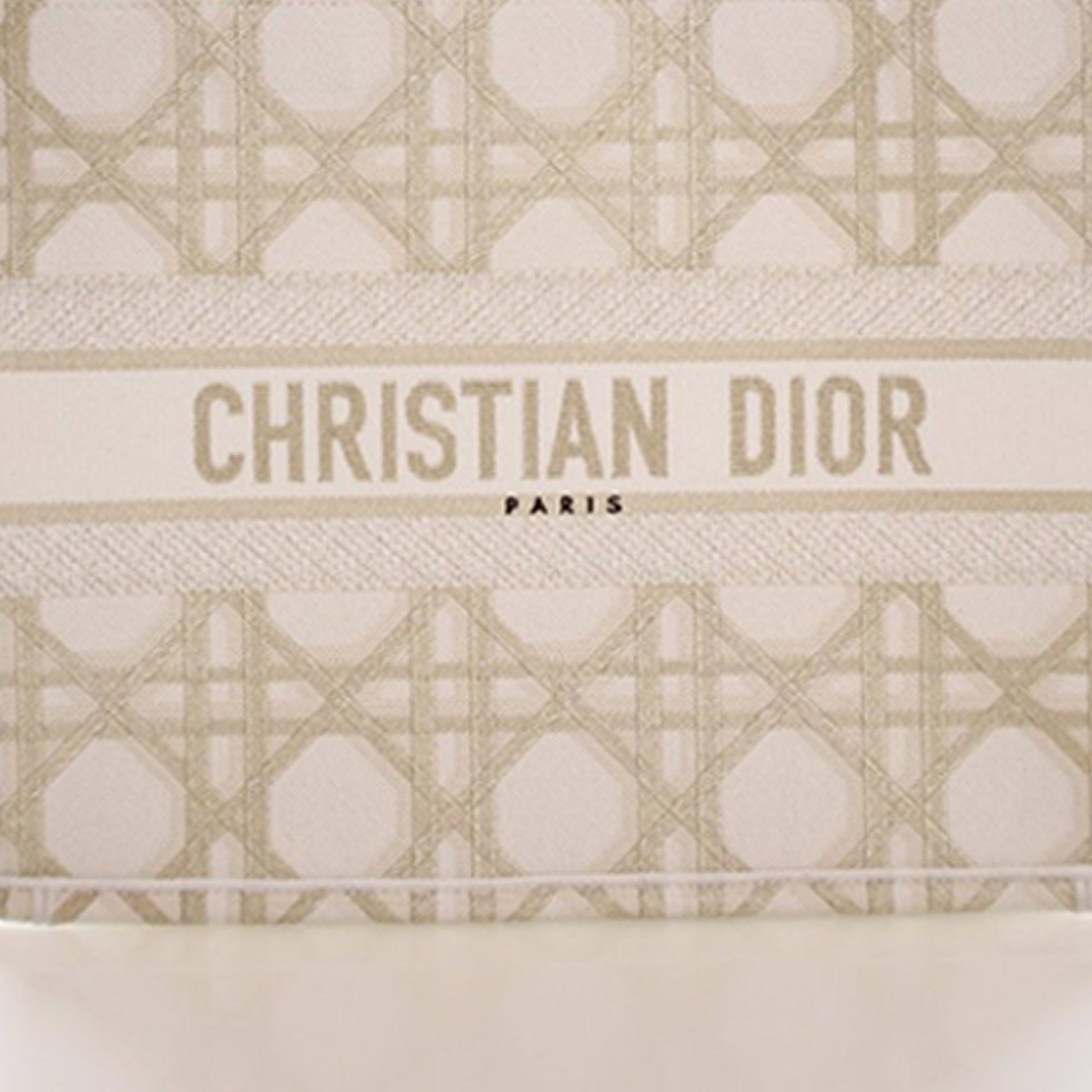 Dior Medium Embroidered Canvas Cannage Book Tote