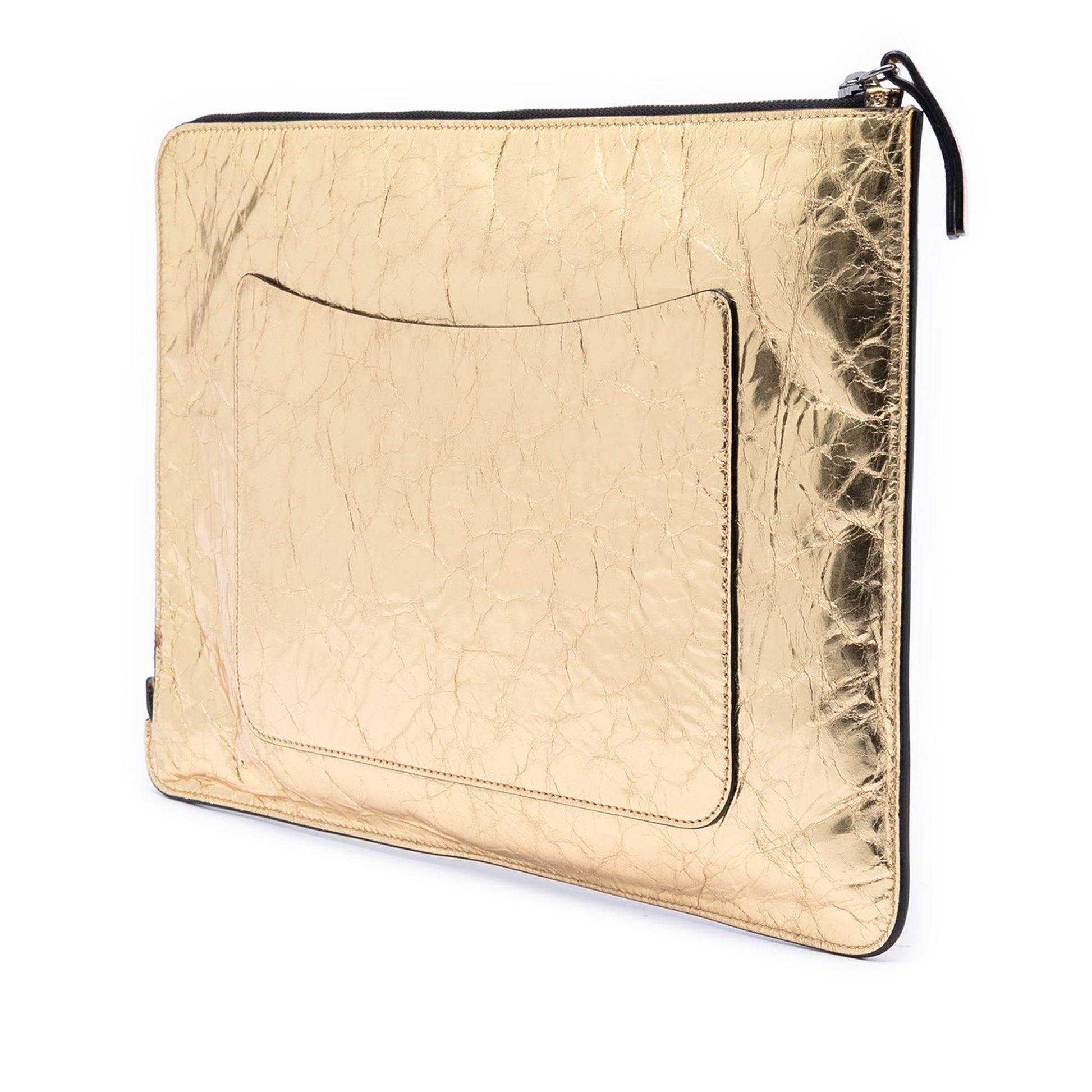 Chanel Metallic Crinkled Calfskin Feministe Mais Feminine Pouch
