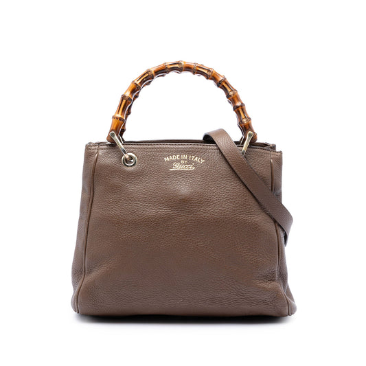 Gucci Small Calfskin Bamboo Shopper Satchel