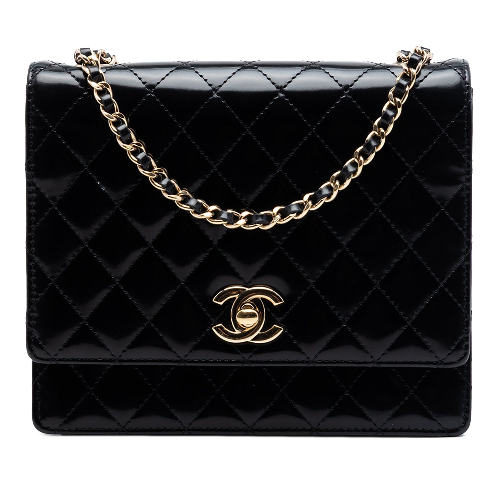 Chanel CC Quilted Patent Square Flap