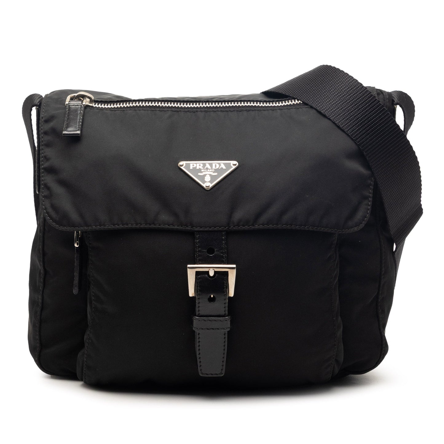 Tessuto Zip Buckle Messenger Bag