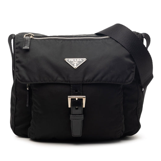 Tessuto Zip Buckle Messenger Bag
