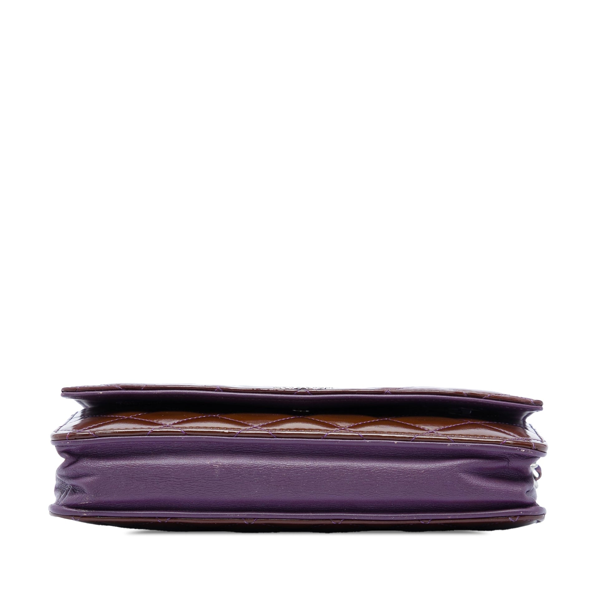 Chanel CC Quilted Patent Brilliant Wallet On Chain