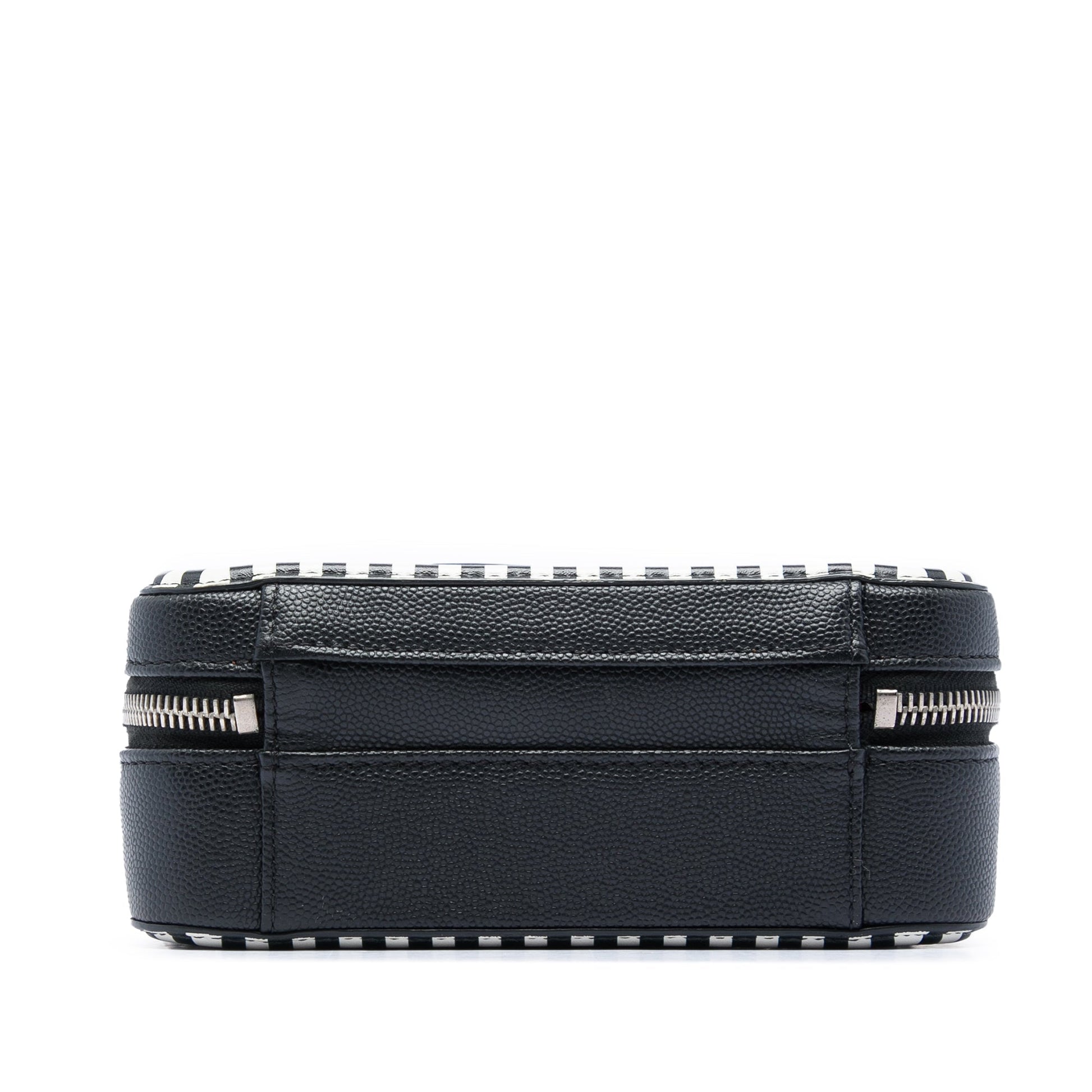 Chanel Small Caviar Striped CC Filigree Vanity Case