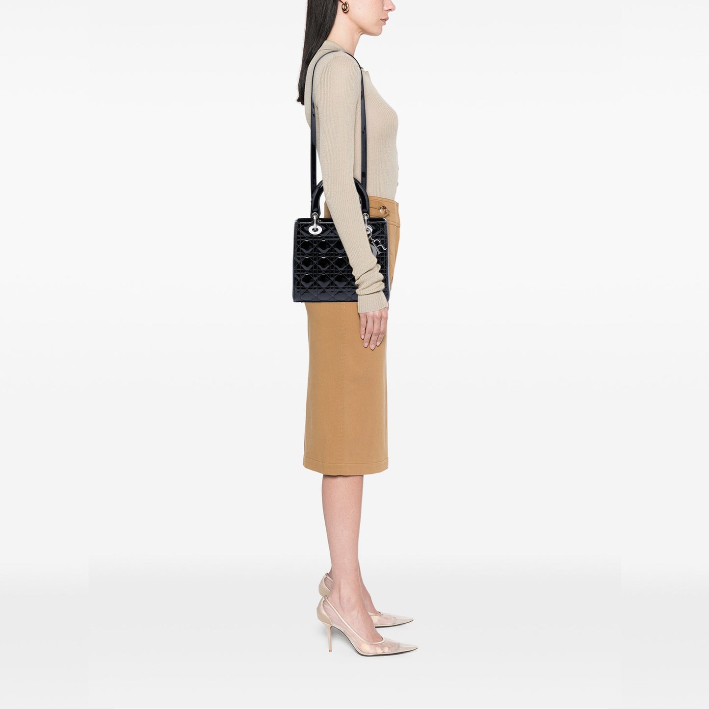 Dior Medium Patent Cannage Lady Dior