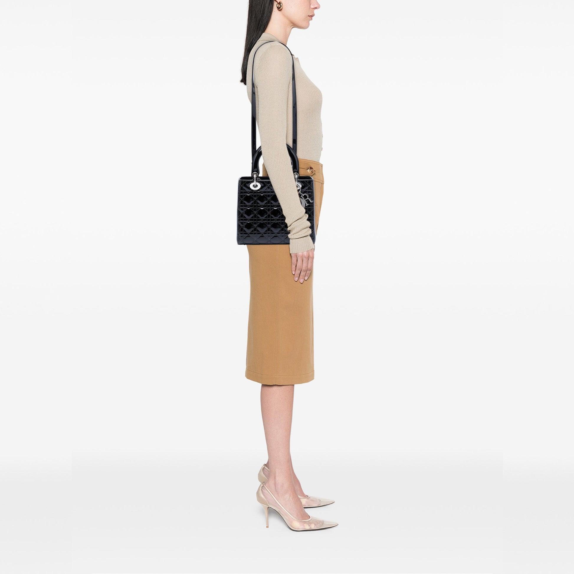 Dior Medium Patent Cannage Lady Dior