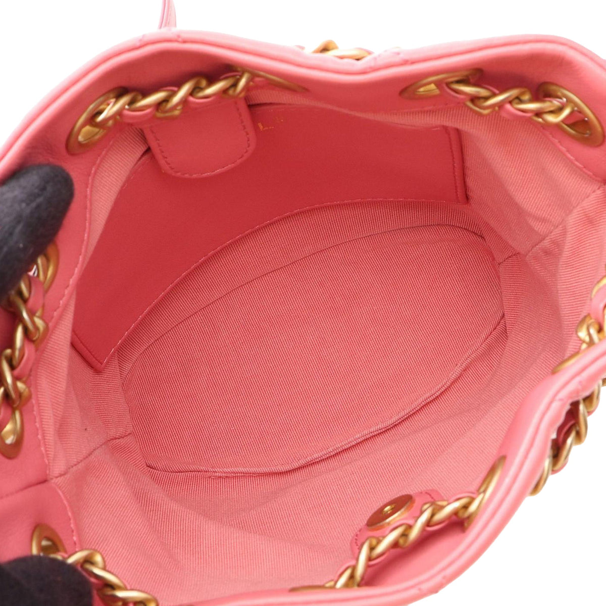 Chanel CC Quilted Lambskin Drawstring Bucket Bag