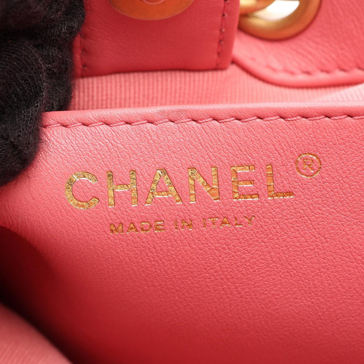 Chanel CC Quilted Lambskin Drawstring Bucket Bag