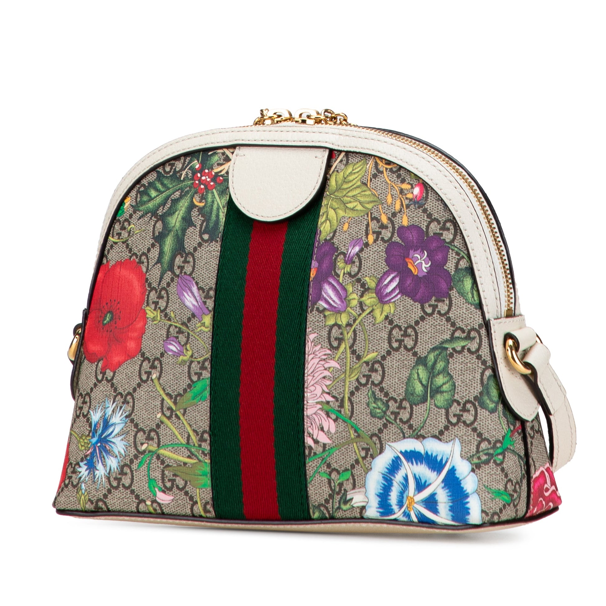 Gucci Small GG Supreme Web  Flora Ophidia Dome Crossbody