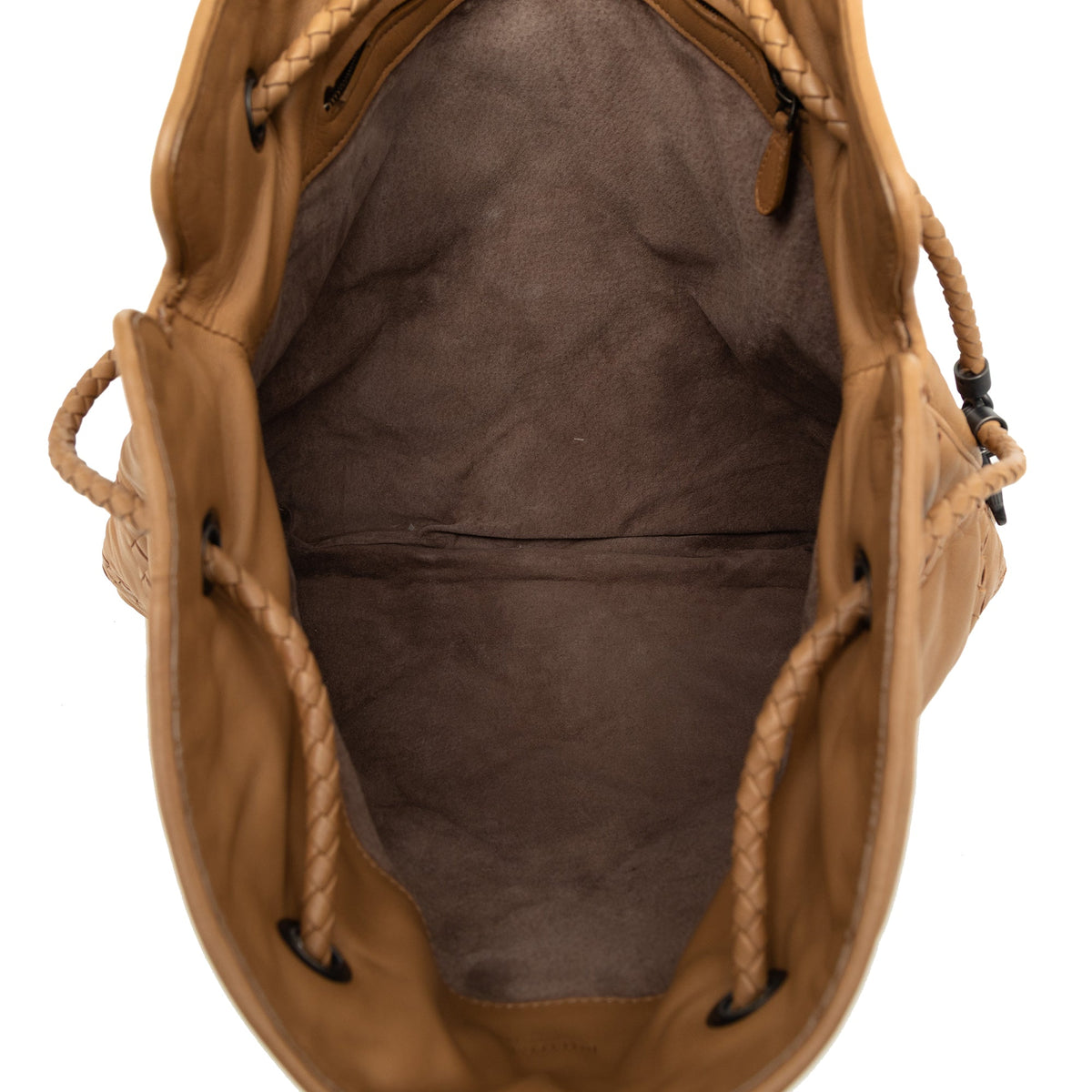 Bottega Veneta Intrecciato Trimmed Leather Croisette Drawstring Tote