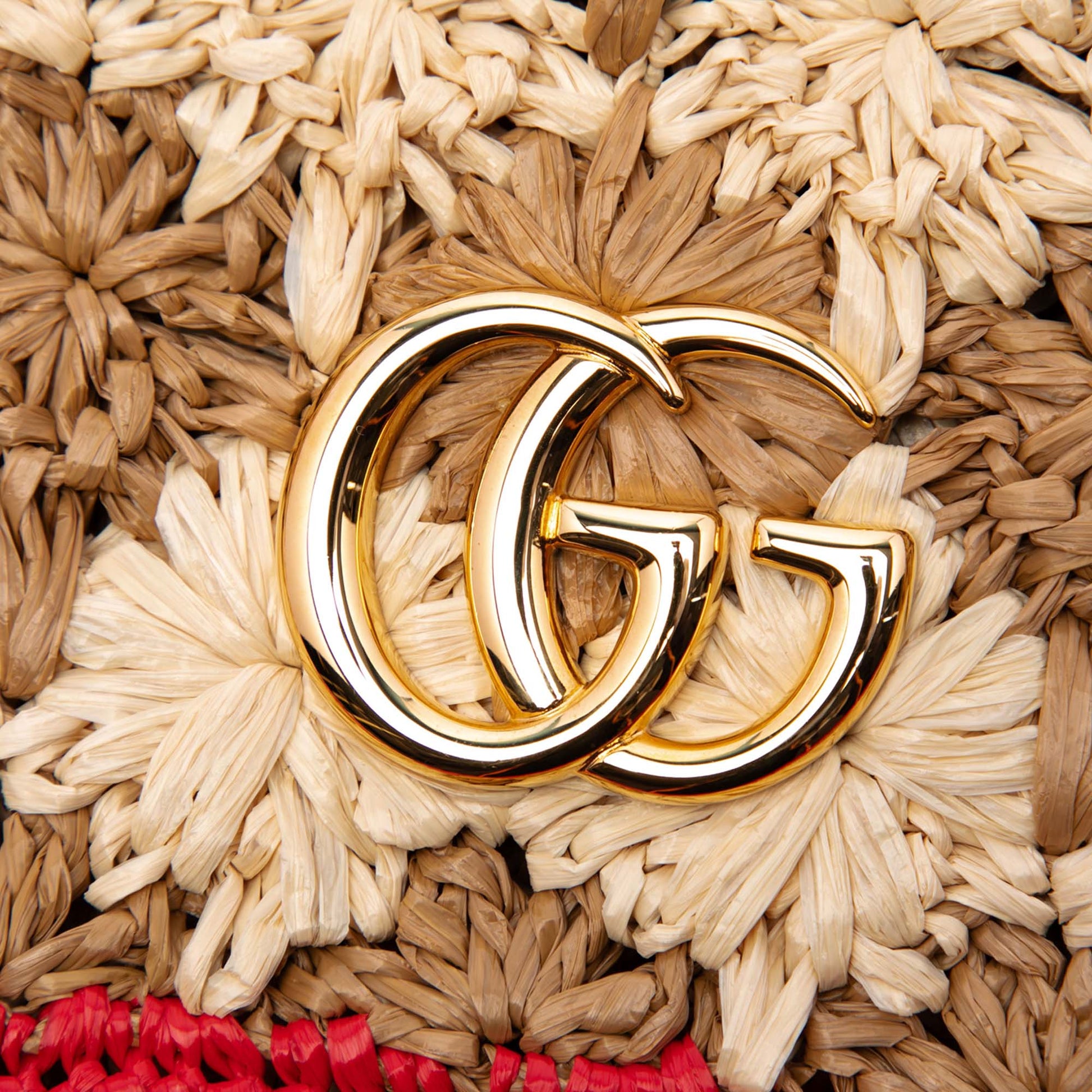Gucci Small GG Marmont Raffia Crossbody
