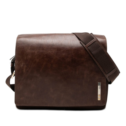 Cartier Leather and Canvas Santos Messenger Bag