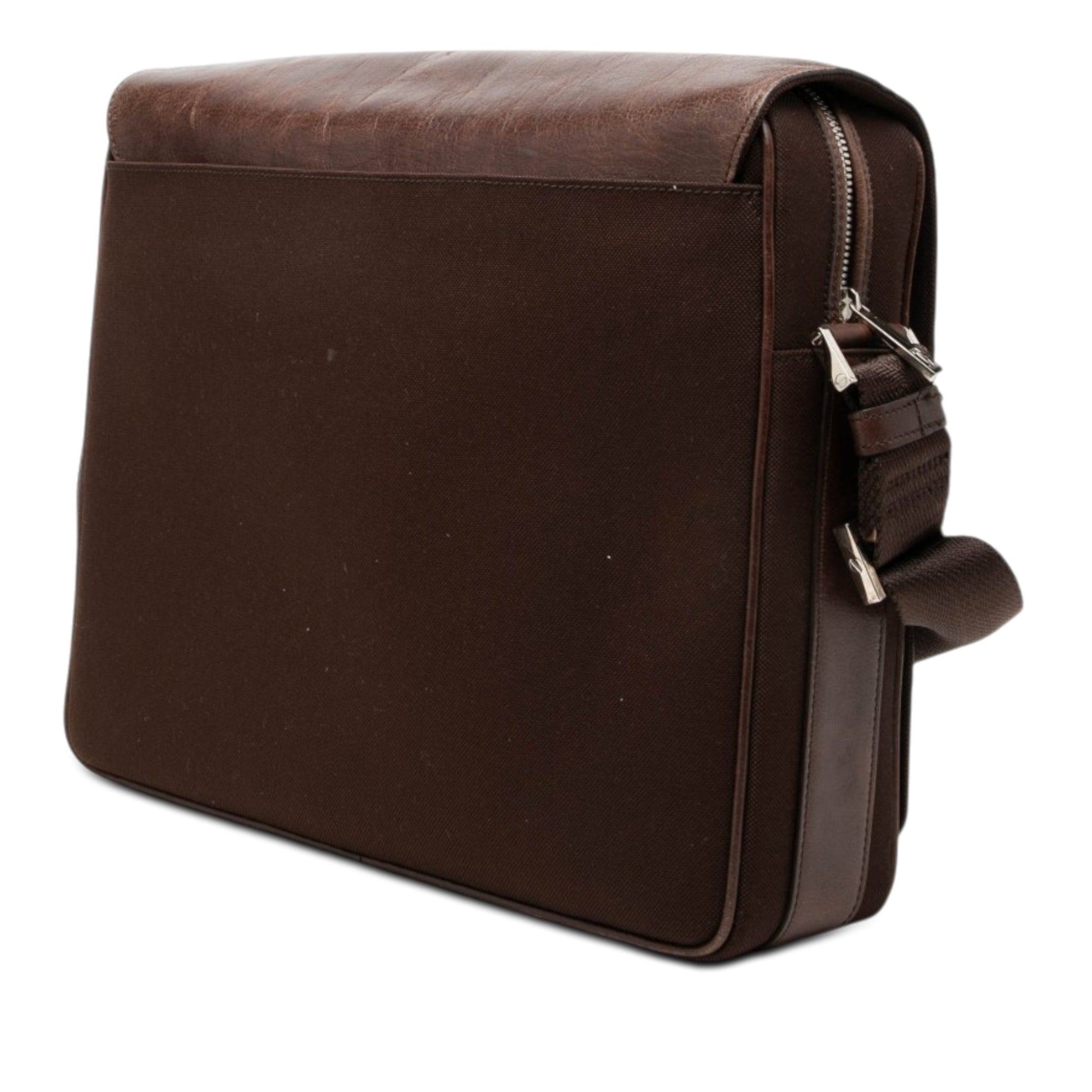 Cartier Leather and Canvas Santos Messenger Bag