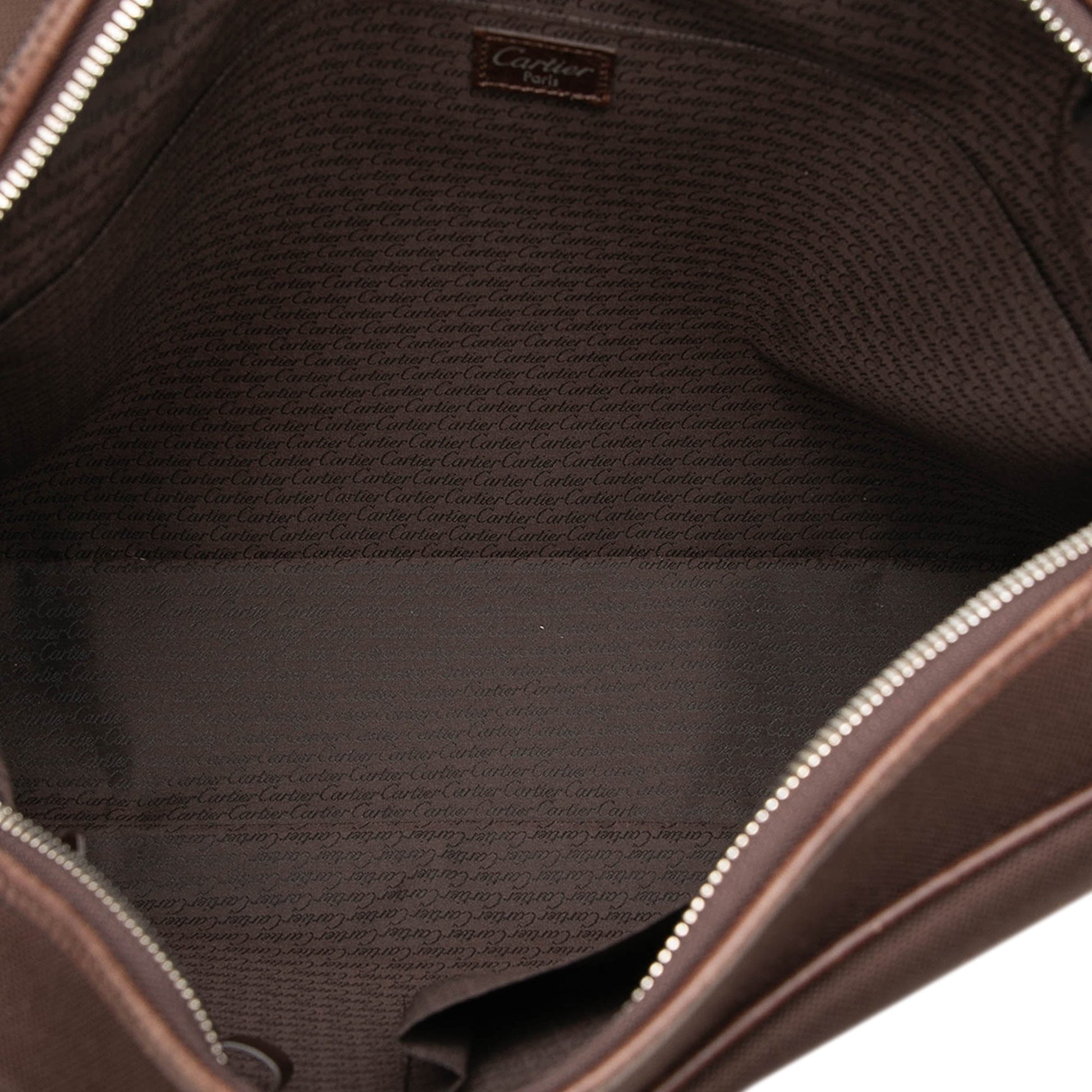 Cartier Leather and Canvas Santos Messenger Bag