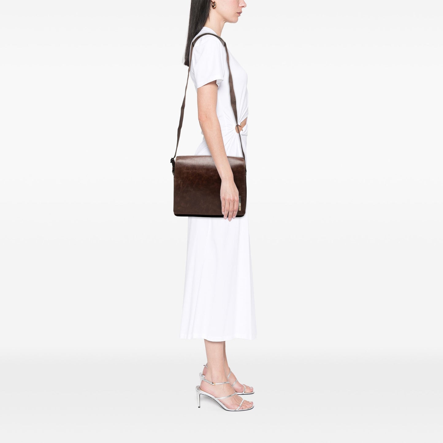Cartier Leather and Canvas Santos Messenger Bag