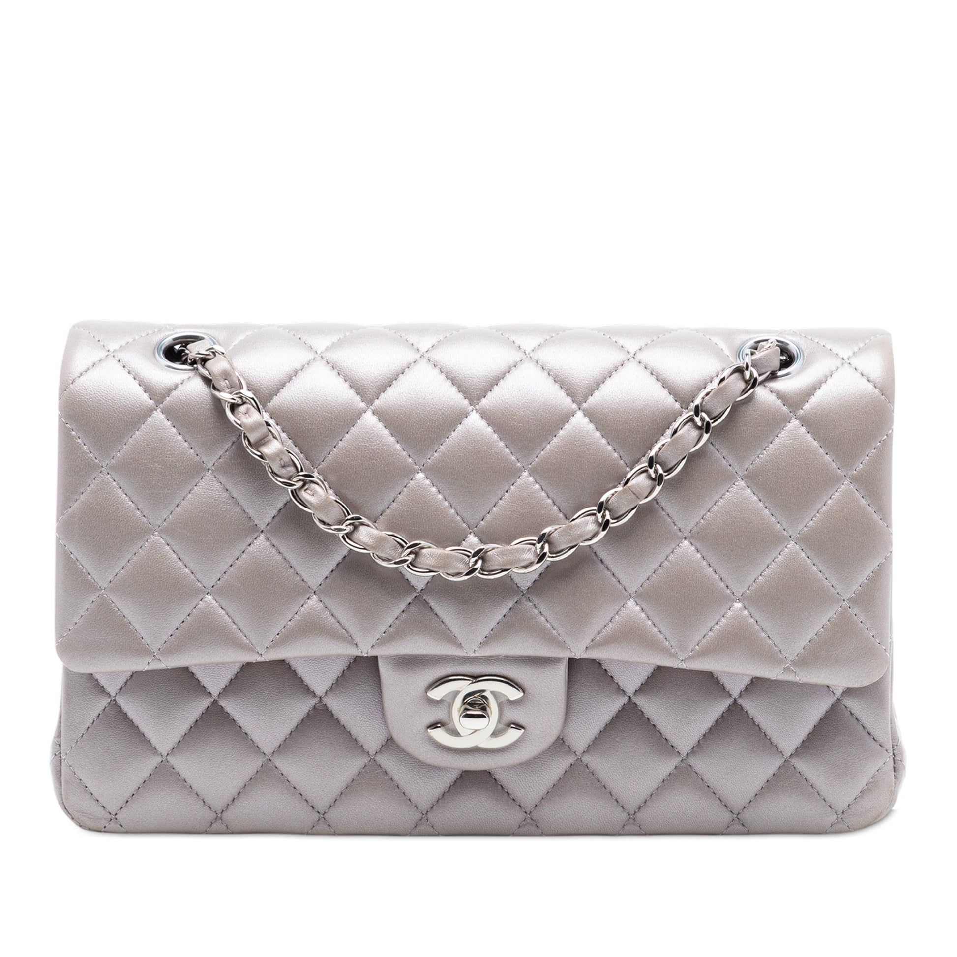 Chanel Medium Classic Metallic Lambskin Double Flap