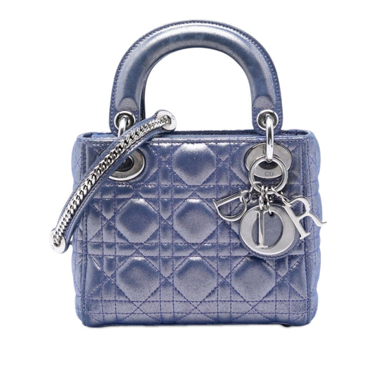 Dior Mini Iridescent Lambskin Cannage Lady Dior