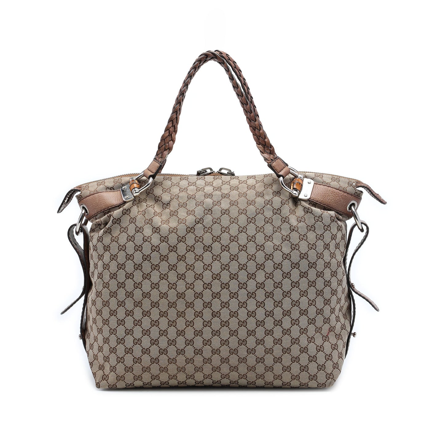 Gucci Large GG Canvas Bamboo Bar Tote