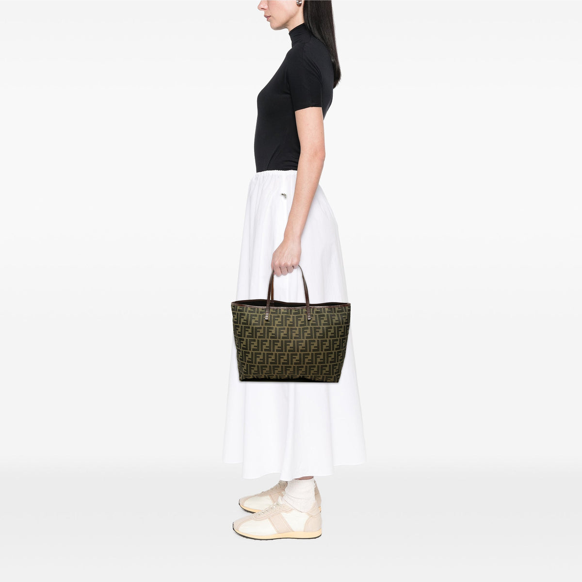 Fendi Medium Zucca Canvas Roll Tote