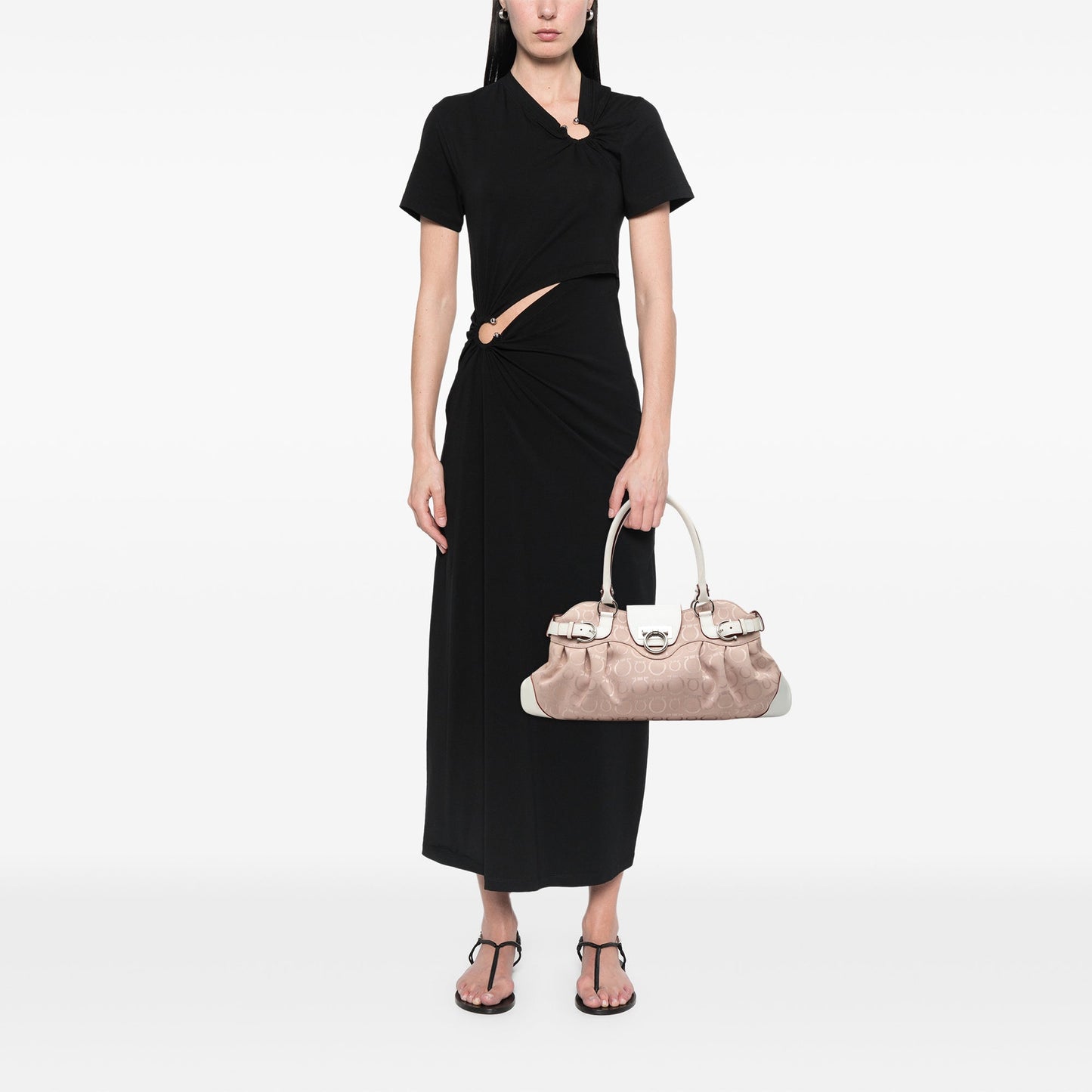Gancini Canvas Marisa Handbag