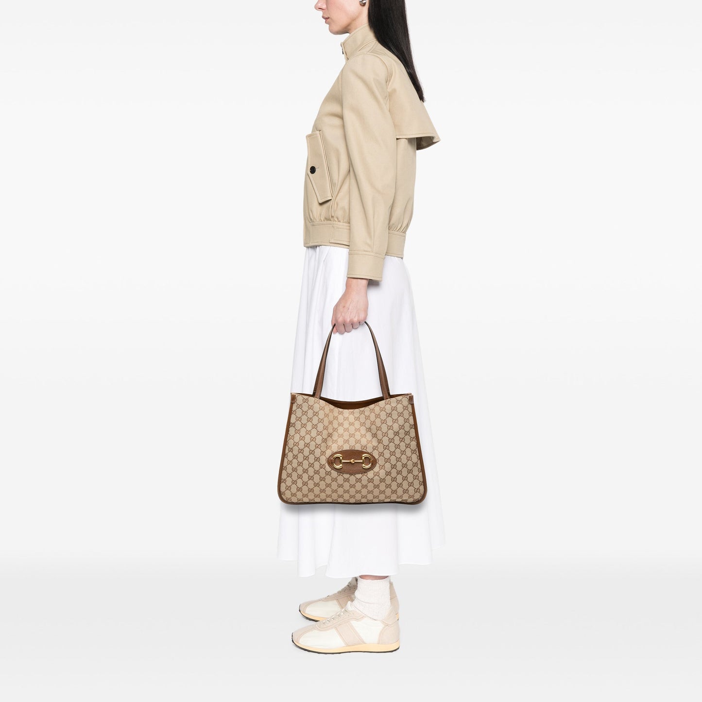 Medium GG Canvas Horsebit 1955 Tote