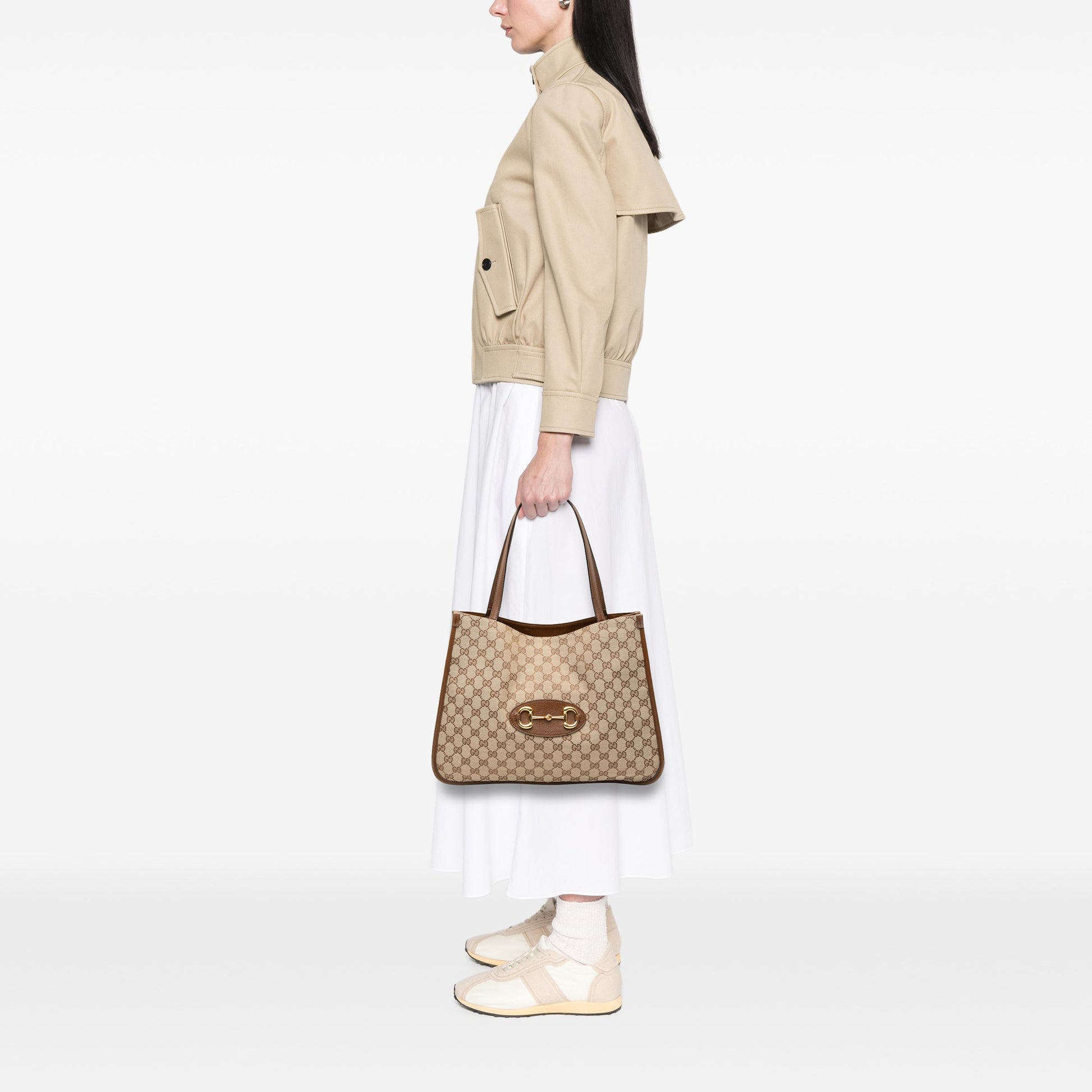 Medium GG Canvas Horsebit 1955 Tote