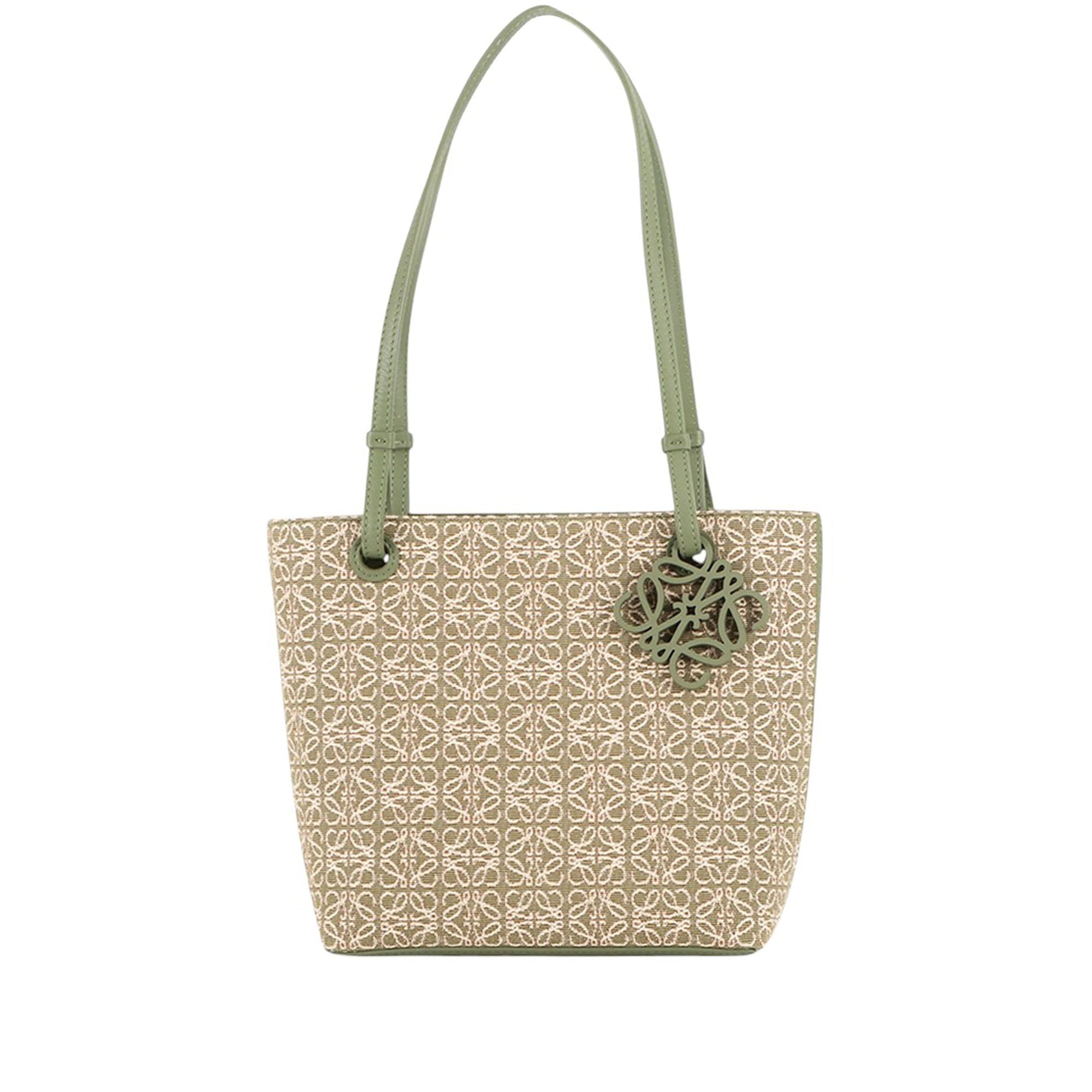 LOEWE Anagram Jacquard and Calfskin Square Tote