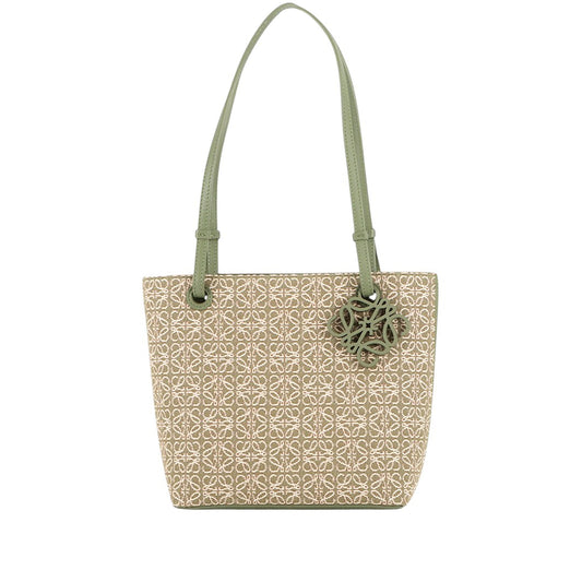 LOEWE Anagram Jacquard and Calfskin Square Tote
