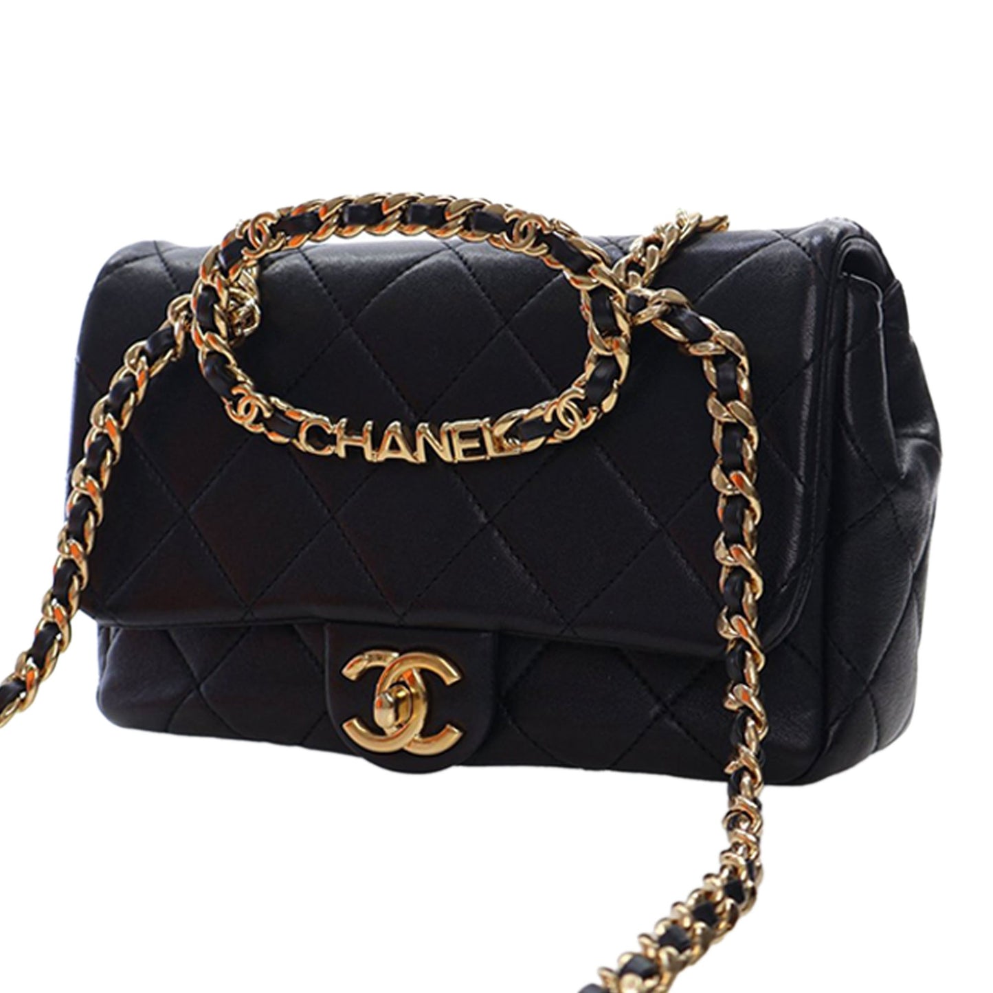 Chanel Small Quilted Lambskin Round Top Handle Flap