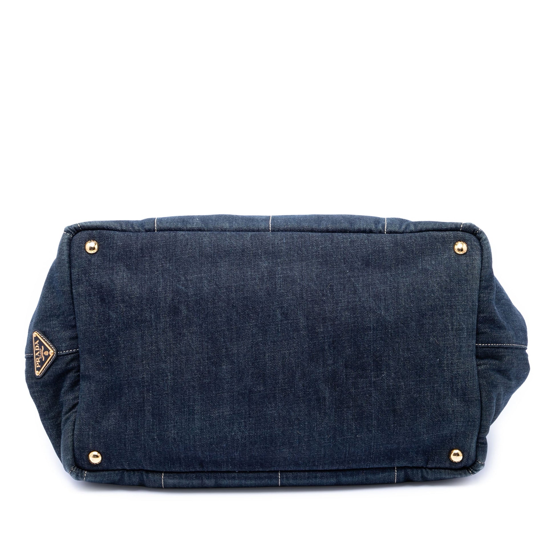 Prada Denim Canapa Logo Tote